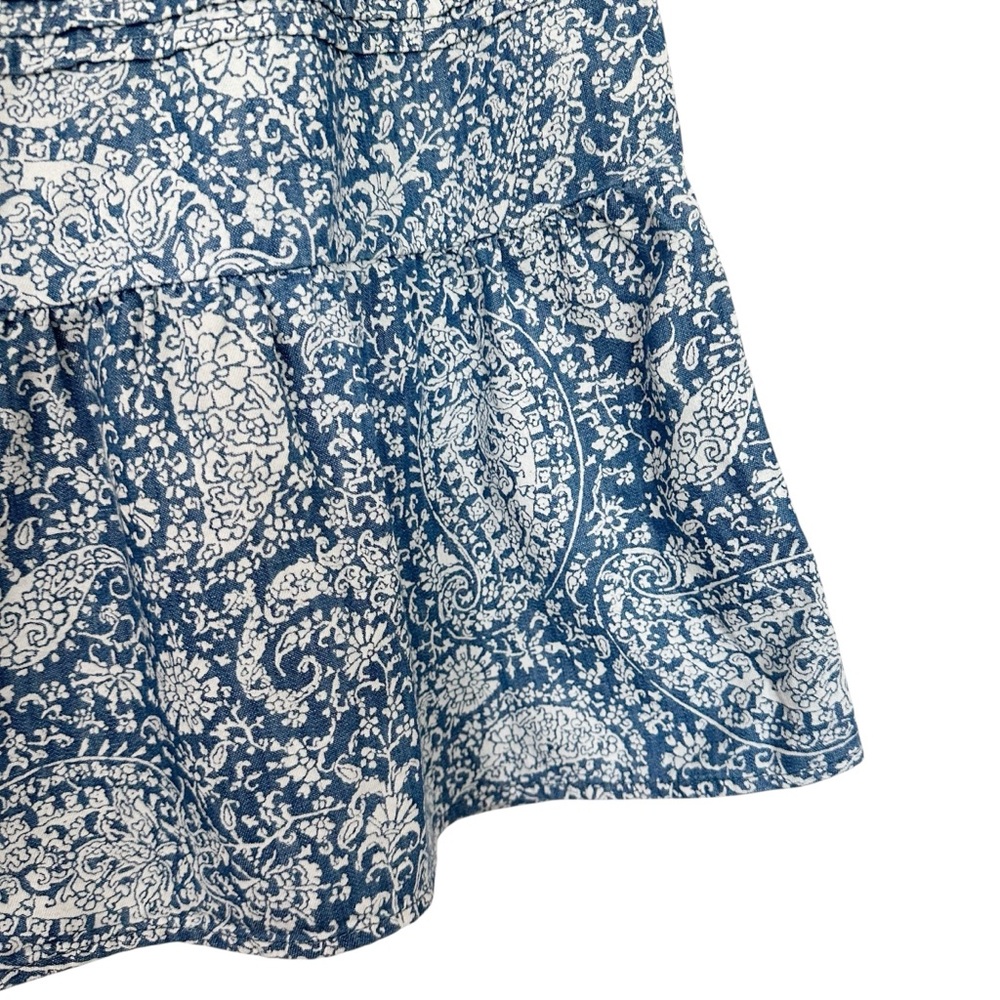 J. Jill Denim Paisley Floral Tiered Midi Skirt Size XSP - Picture 7 of 10